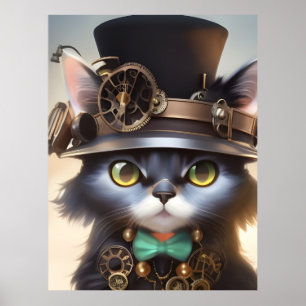 Steampunk Kitten Poster