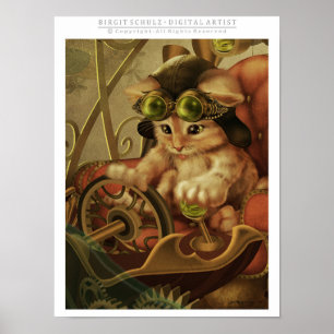 Steampunk Kitty Poster