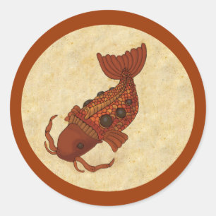 Steampunk Koi Classic Round Sticker