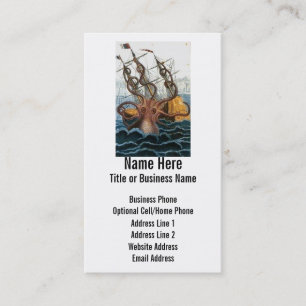 Steampunk Kraken Giant Octopus Nautical Business Card