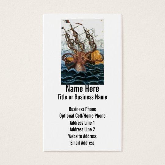 Steampunk Kraken Giant Octopus Nautical Business Card