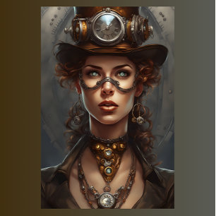 Steampunk Lace Woman decoupage Tissue Paper