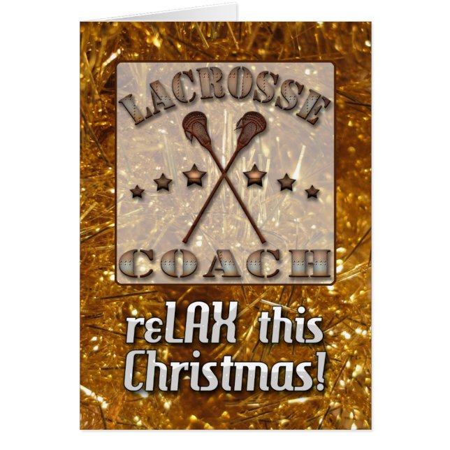 Steampunk Lacrosse Coach Christmas Card (Front)