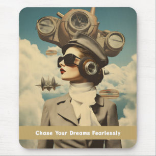 Steampunk Lady Chase Your Dreams Fearlessly Mouse Mat