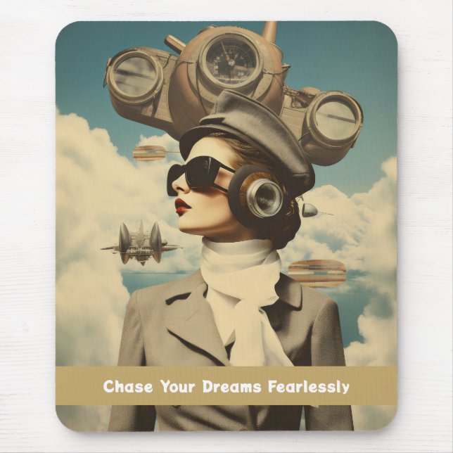 Steampunk Lady Chase Your Dreams Fearlessly Mouse Mat (Front)