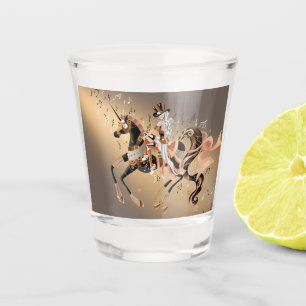Steampunk Lady & Horse Shot glass