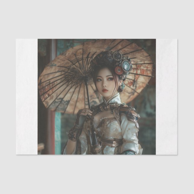 Steampunk Lady Tissue Paper (Front)