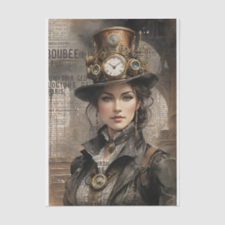 Steampunk Lady, Victorian Woman Ephemera  Tissue Paper