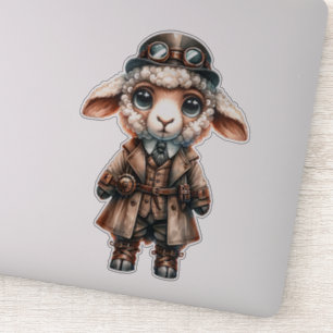 Steampunk Lamb Transparent Sticker