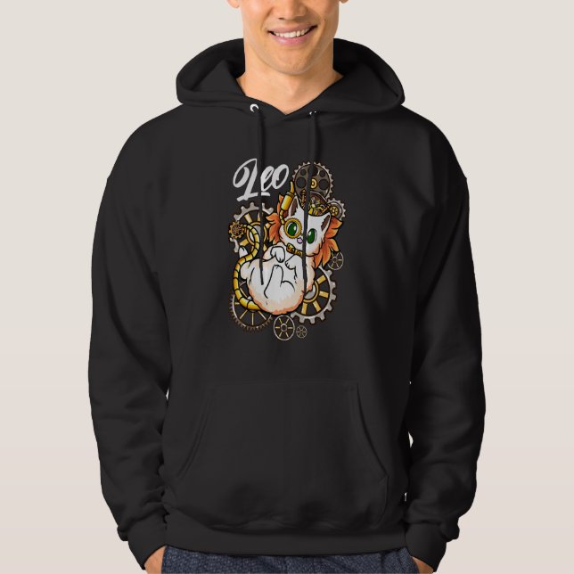 Steampunk Leo Inspired Steampunk Lion Related Lion Hoodie (Front)