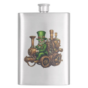 Steampunk Leprechaun  Hip Flask