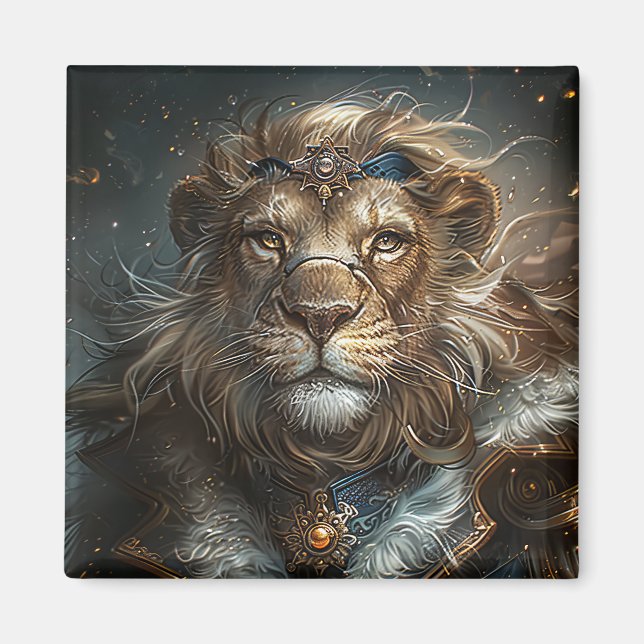 Steampunk Lion Magnet (Front)