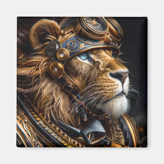 Steampunk Lion Magnet (Front)