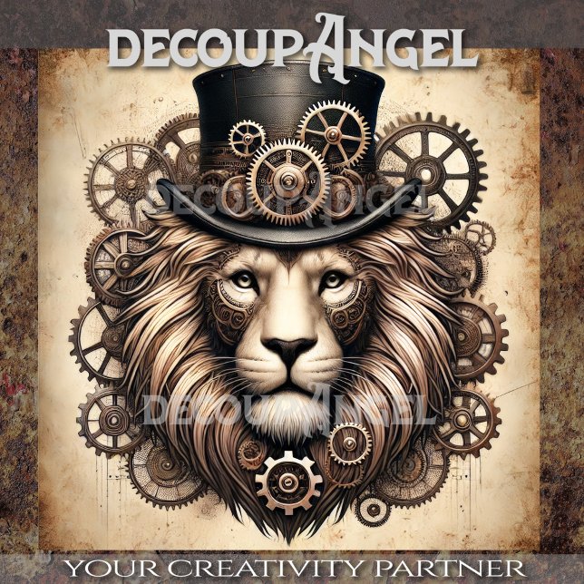 Steampunk Lion Majesty Decoupage Tissue Paper (Creator Uploaded)