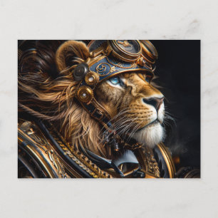 Steampunk Lion Postcard