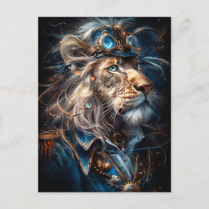 Steampunk Lion Postcard