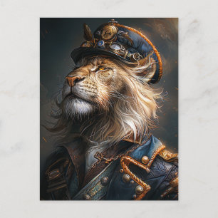 Steampunk Lion Postcard