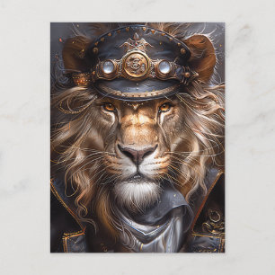 Steampunk Lion Postcard