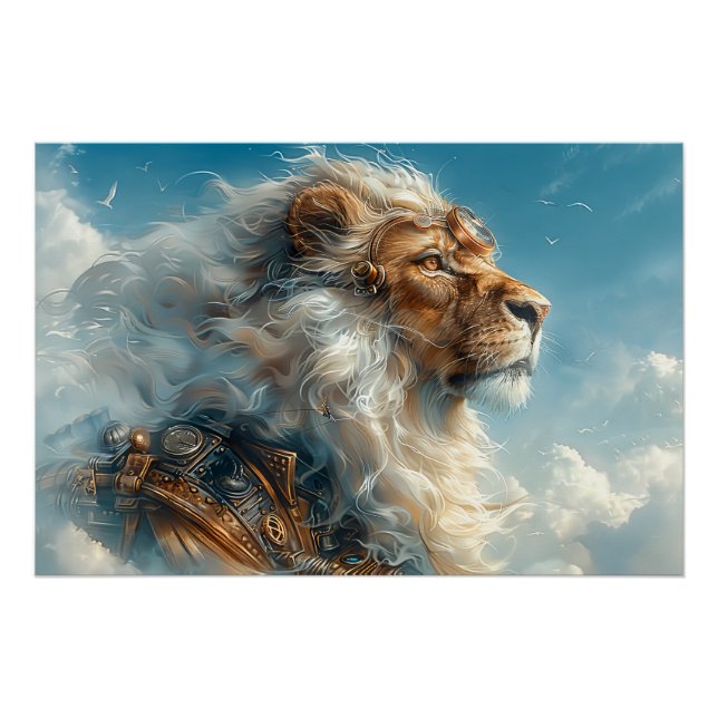 Steampunk Lion Poster (Front)