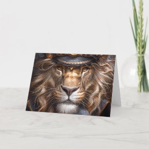 Steampunk Lion Thank You Card