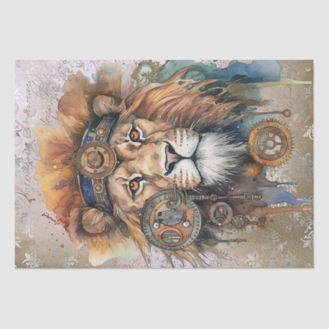 Steampunk Lion Tissue Paper (Front)