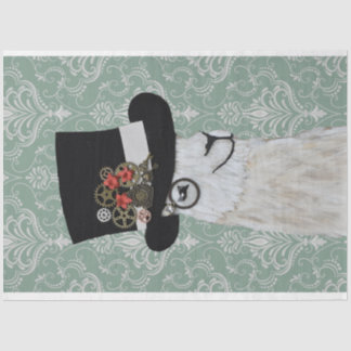 Steampunk Llama Decoupage Paper