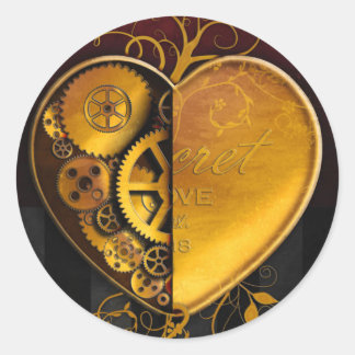 Steampunk Locket Heart Classic Round Sticker