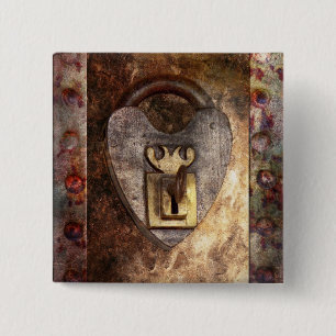 Steampunk - Locksmith - The key to my heart 15 Cm Square Badge