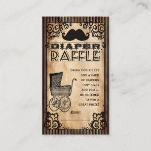 Steampunk Look Baby Boy Diaper Raffle Ticket Enclosure Card