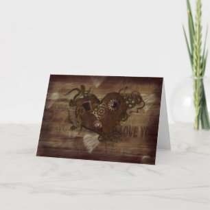 Steampunk Love Holiday Card