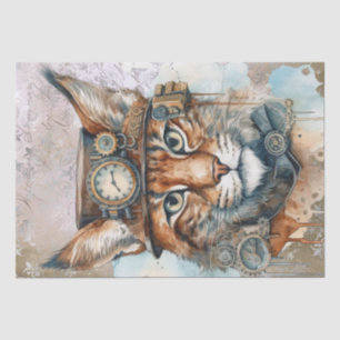 Steampunk Lynx Cat Tissue Paper