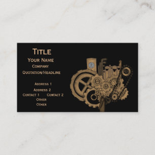 Steampunk Machinery (Brassy) Business Card