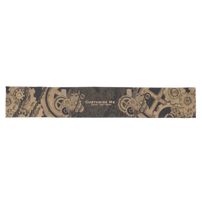 Steampunk Machinery (Brassy) Long Table Runner (Horizontal)
