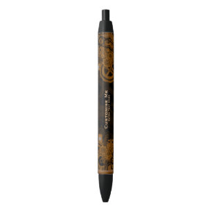 Steampunk Machinery (Copper) Black Ink Pen