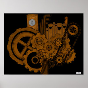 Steampunk Machinery (Copper) Poster
