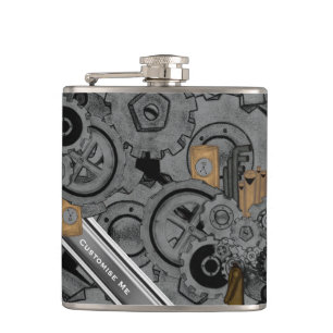Steampunk Machinery (Full Colour) Hip Flask