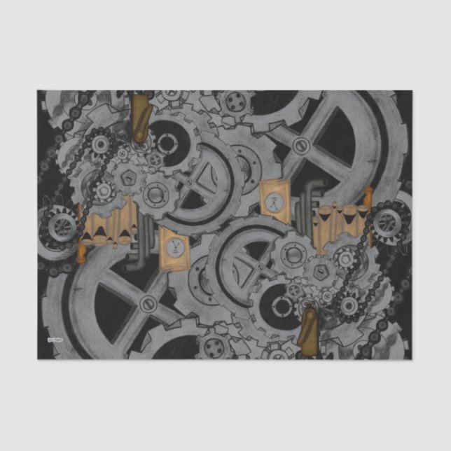 Steampunk Machinery (Full Colour) Tissue Paper (Front)