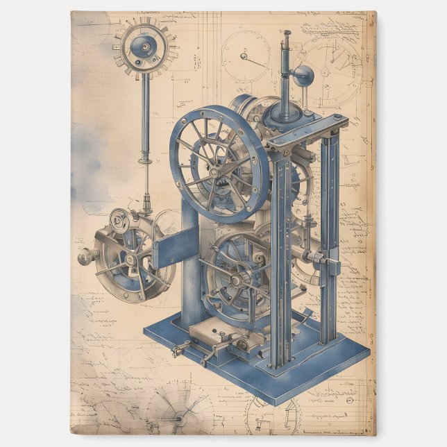 Steampunk Machinery Junk Journal Page Magnet (Front)