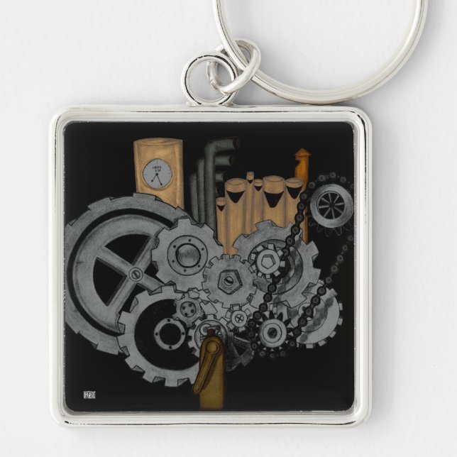 Steampunk Machinery Key Ring (Front)