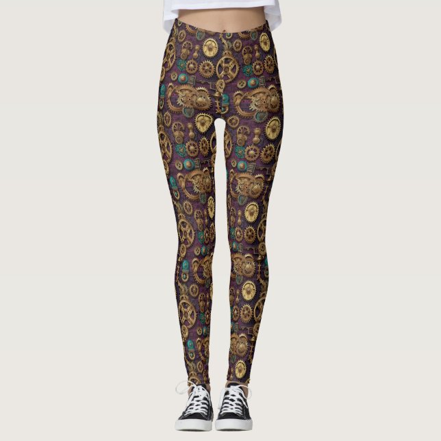 Steampunk Machinery Leggings (Front)