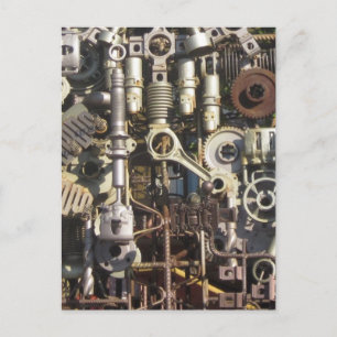 Steampunk machinery postcard