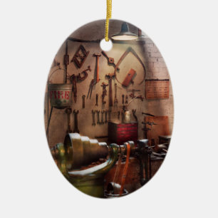 Steampunk - Machinist - The inventors workshop Ceramic Tree Decoration