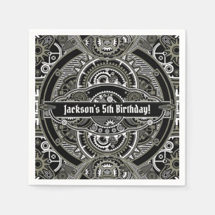 Steampunk Magic Birthday Napkin