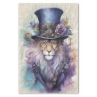 Steampunk Male Lion Purple Lilac Decoupage Paper