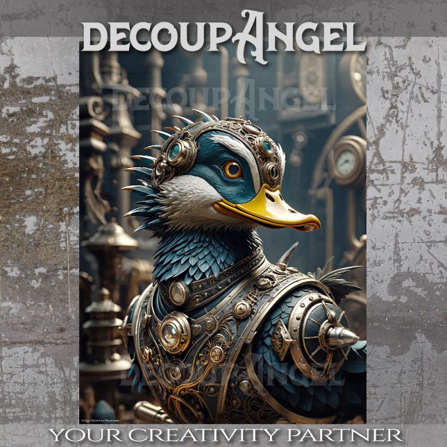 Steampunk Mallard Duck -Decoupage- Tissue Paper (Creator Uploaded)