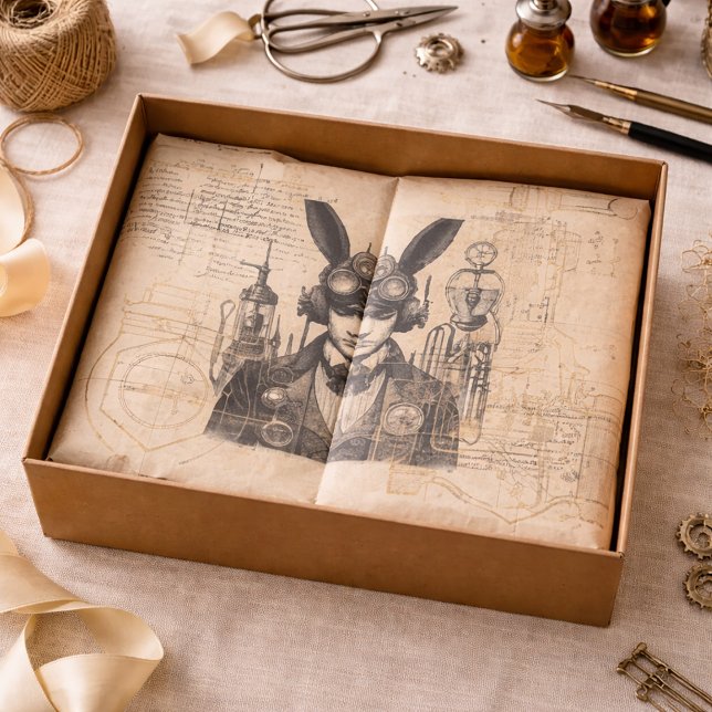 Steampunk man with Bunny ears Tissue Paper (Creator Uploaded)