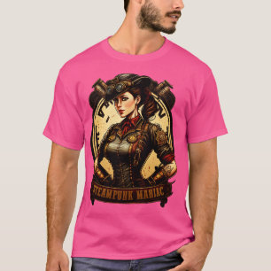 Steampunk Maniac Woman Engineer Mechanic T-Shirt