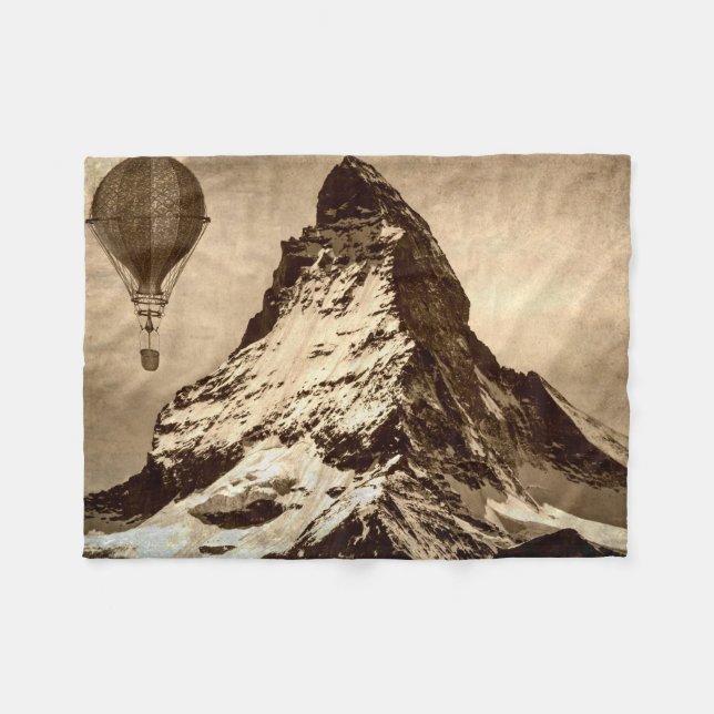 Steampunk Matterhorn Fleece Blanket (Front (Horizontal))