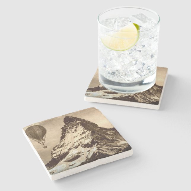 Steampunk Matterhorn Stone Coaster (Side)