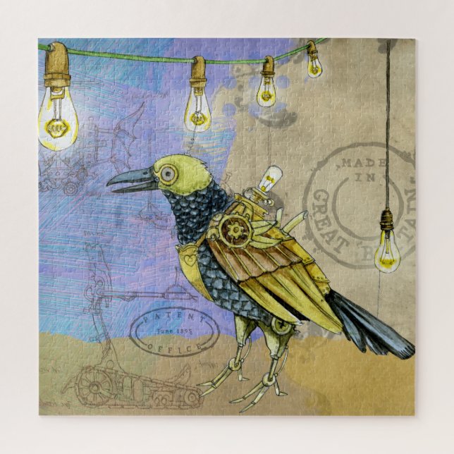 Steampunk Mechanical Bird Engineering Father's Day Jigsaw Puzzle (Vertical)